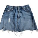 GRLFRND  Eva Button Fly Distressed Mini Jean Skirt Blue Size 25 Photo 0