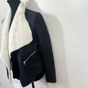 ZARA  Moto Wool Fleece Faux Sherpa Shearling Blazer Jacket Sz S Black Penny Lane Photo 8