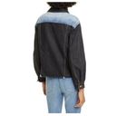 Rebecca Taylor  BLACK/INDIGO Colorblock Denim Jacket Size Medium M NWT Photo 7