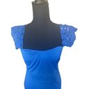 None Royal Blue Sleeveless Dress with Lace to shoulders and base of dress *Never Worn Photo 3