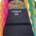 Double Zero  L Cardigan Granny Crochet Multicolor Waterfall Open Front Boho Photo 2