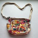 Lily bloom  Floral Printed Crossbody Shoulder Bag Purse Small Sized Multi-Zipper Photo 1