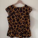 Who What Wear Ink Blot Animal Print Top XL Photo 2