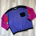 Carole Little Sweatshirt Colorblock Purple (medium) retro vintage crewneck Photo 0