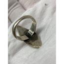 Vintage Silver Ring 5.5 Turquoise Asymmetrical Diamond Shape Photo 5