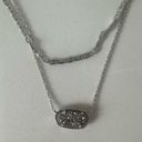 Kendra Scott  Elisa Silver Multi Strand Necklace in Platinum Drusy Herringbone Photo 4