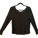 Dainty Hooligan  Women’s Black Long Sleeve Crisscross Open Back Blouse Size Small Photo 0