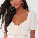 Forever 21 White Tie Front Top Photo 0