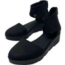 Eileen Fisher Mesh Ankle Nubuck Wedge Women’s Size 6 1/2 Black Shoes Zipper Back Photo 3