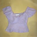 ASTR  the Label Lilac Purple Cinched Bust Flutter Sleeve Crop Top Size S Photo 2