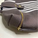 Henri Bendel Signature Brown White Striped Canvas Convertible Backpack y2k vibes Photo 3