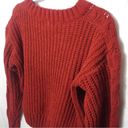 NWT: Poof! Apparel Rust Chenille Cable Knit V-Neck Sweater Photo 8