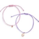 Nordstrom  Set of 2 Charm Friendship Bracelets in Lavender- Pink- Rg Heart‌ Photo 0