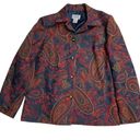 Vintage BFA Classics Button Down Blazer Jacket Blue Red Paisley Tapestry‎ Size M Size M Photo 3