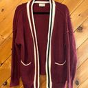 Universal Threads Universal thread chunky knit maroon varsity style cardigan sweater Photo 0