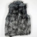 BCBGeneration  Womens Size Medium Faux Fur Vest Gray Lined Open Front Shaggy IL Photo 4