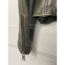 Banana Republic  Brown/Gray 100 % Leather Moto Zip Front Jacket Size Small Photo 5