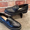 JustFab  Danica Womens black croc embossed penny loafers size 7.5 Photo 0