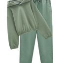 ZARA  sage green cropped hoodie and sweatpants set Photo 0