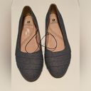 White Mountain Size 10 blue denim jean look pleated flats Photo 2