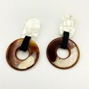 Amrita Singh Resin and Faux Leather Large Statement Earrings Photo 4