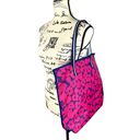 Estée Lauder Estee Lauder Floral Tote Beach Bag Fuchsia Navy Large Photo 3