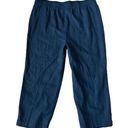 LAND N SEA Navy Linen Blend Crop Pants Size Medium NEW Photo 0