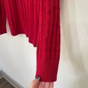 st. john's bay St. John’s Bay Cable Knit Sweater Red V-neck Cotton Blend Women’s Size XL Photo 6