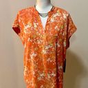 Cynthia Steffe NWT  Women Cap Sleeve Orange, Floral blouse Photo 2