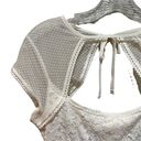 Silence + Noise  Lace Mini Dress with Sheer Mesh Cap Sleeves Ivory Size Medium Photo 4