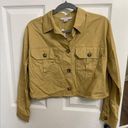 FAVLUX Women’s Mustard Yellow  Cropped Shirt Jacket Button Up Medium NWT Photo 0