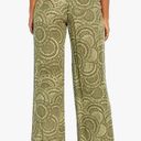 Three Dots Green Geometric Print Elastic Waist Women's Pull on Pants Size Medium Photo 1