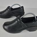 Born concept BOC  Peggy Clog Shoe Black Leather Comfort Slip On Women's Size 7.5 Photo 2