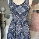 One Clothing  Blue Print Knit Dress Open Back Womens XS Photo 0