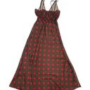 ZARA  Dress Womens X Small Brown Red Polka Dot Surplice Midi Photo 2