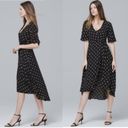 White House | Black Market  WHBM polka dot black white wrap midi dress Photo 1