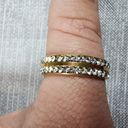 infinity Gold Color Stainless Steele Ring Size 20 Euro Clear Rhinestone  Band Photo 6