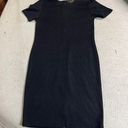 Premier Vintage Wool Blend Short Sleeve Fitted Crewneck Bodycon Sweater Dress XS Black Photo 0