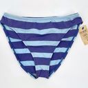 Ralph Lauren Sport Blue Aqua Y2K Wide Stripe Bikini Bottoms Coastal Pool Size 10 Photo 0