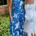 Ann Taylor Blue Floral Pleated Maxi Dress Photo 2