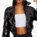 Adika Black Cropped Puffer Coat Photo 0