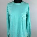 Ivory Ella  Women Small S Aqua Blue Long Sleeve T-Shirt Pink Elephant Backside Photo 0