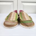 mix no. 6  Size 10 Lightweight Slip-on Comfort Shoes Green Beige Striped Canvas Photo 4