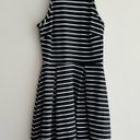 Soprano Black and White Striped Fit & Flare Dress, Halter Dress, Size XS Photo 1