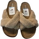 Treasure & Bond  Davina Cream Faux Sherpa Open Toe Slip On Sandals Size 6 Photo 2