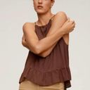 Mango Halterneck Ruffle Hem Tank Top in Brown - XS Photo 1