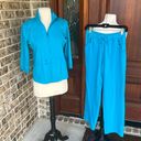 Turquoise Matching Jacket Sweatpants Set Comfy Teal Blue Photo 7