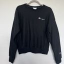 Champion  Fleece Pullover Sweatshirt Black MEDIUM Reverse Weave embroidered Logo Photo 4