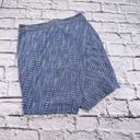 The Loft Ann‎ Taylor Skirt Womans 6 Blue Textured Asymetrical Fringe Hem Faux Wrap Photo 0