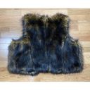 INC  International Concepts Faux Fur Vest Womens Plus Size 3X Black Brown Winter Photo 2